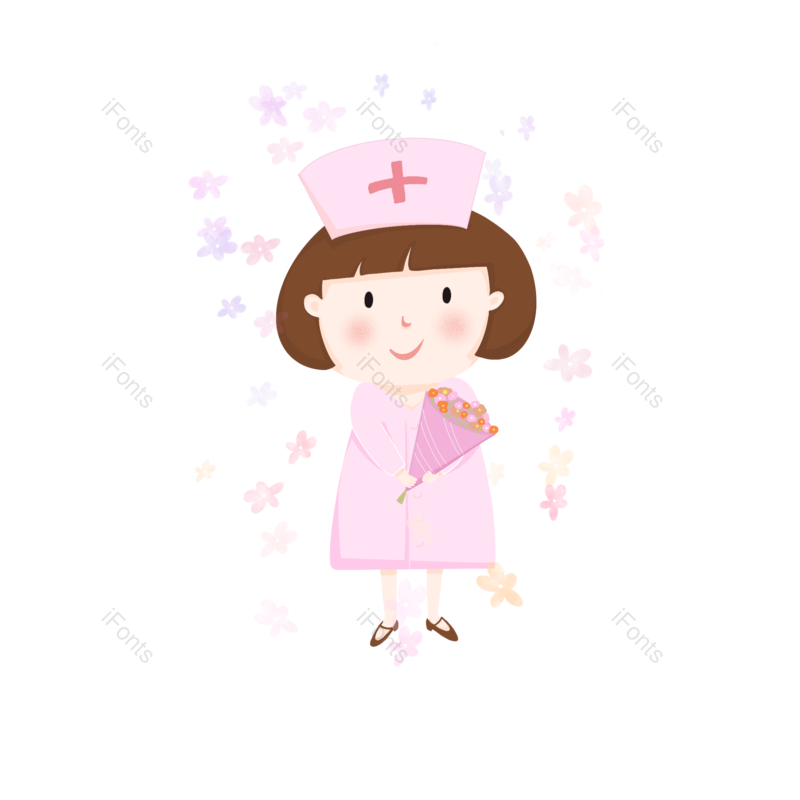 手绘人物图片,手绘插画元素,卡通人物PNG,卡通护士免抠素材